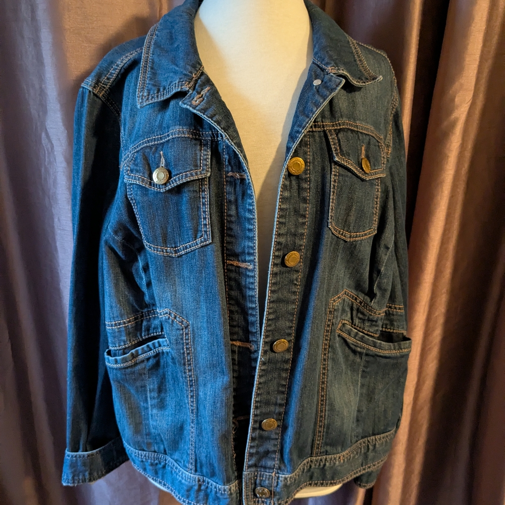 Coastal Blue Women's Jean Jacket - Dark Blue